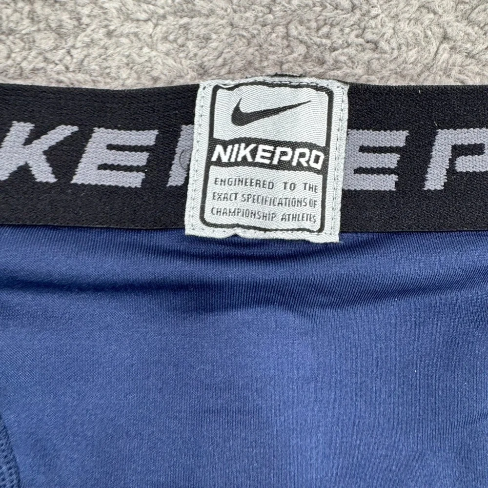 Nike Pro Compression Stay Warm Mens Navy Blue Leggings 259864-419 L NEW